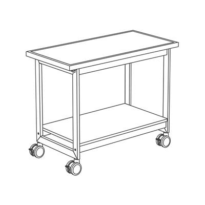 Fahrbarer Experimentiertisch GENIUS 1500 x 750 mm, mit Ceradurtischplatte