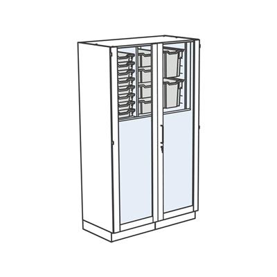 Garagenschrank für Lernbox Türen vollverglast (H x B x T) 209 x 120 x 60 cm
