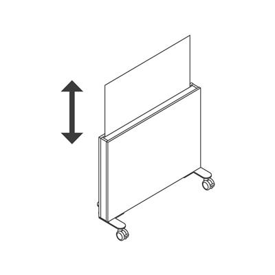 Splitterschutzwand fahrbar (H x B x T) 90,5 x 103 x 80 cm