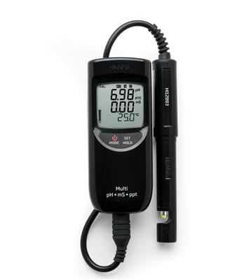 pH/Leitfähigkeit/TDS/°C-Meter, wasserdicht, hoher Messbereich, DIN Schnellanschluss