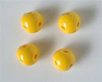 Schwefel-Atom, gelb 4 Löcher, 109°, d 23 mm, 10 Stück