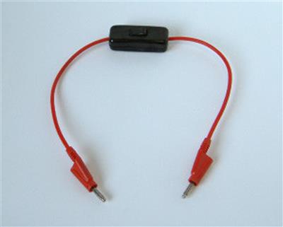 Experimentierkabel 50 cm rot mit Schalter