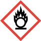 Gefahrstoff-Piktogramm 13 x 13 mm Flamme über Kreis, Streifen mit 10 Stück