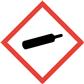 Gefahrstoff-Piktogramm 13 x 13 mm Gaszylinder, Streifen mit 10 Stück